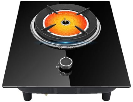 Cuisinière À Gaz, Cuisinière De Comptoir De Cuisine 3,2/4,0 KW, Cuisinière À Gaz, Dessus De Cuisinière En Verre Trempé Noir, Avec Protection Contre Les Flammes, Cuisinière Convertible GN/GPL ( Color :