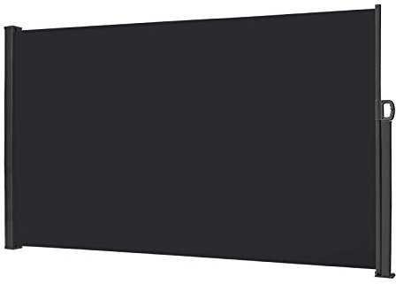 FIVMEN Seitenmarkise Ausziehbar 160x300cm Sichtschutz Balkon Seitenwand Markise Seitensichtschutz Windschutz Sonnenschutz für Balkon Terrasse Garten, Anthrazit