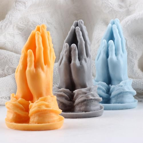 XIAOSHUI Gefaltete Silikonform für betende Hände, Kerzenherstellung, Kunstharz, Aromatherapie, Gips, Wachs, Seife, Ton, Handwerk