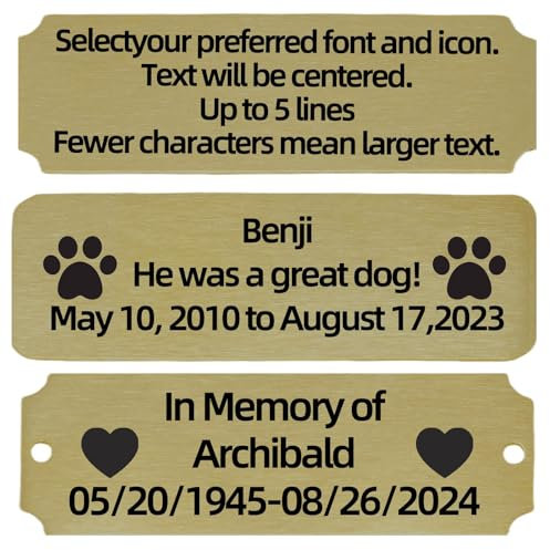 QIPAN Custom Engraved Metal Name Plate,Personalized Name Plaque,Thickened Brushed Metal Custom Laser Engraving Plaques with Adhesive or Hole(with screws) (Brass, Small)