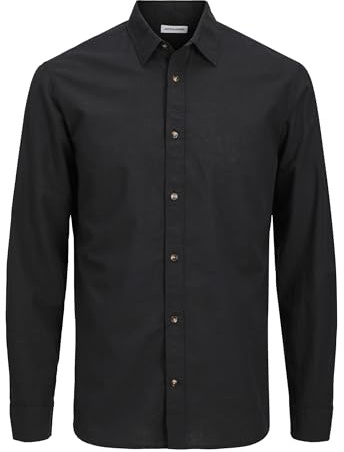 Jack & Jones Jjesummer Ls Sn Chemise à Manches Longues pour Homme, Noir, L