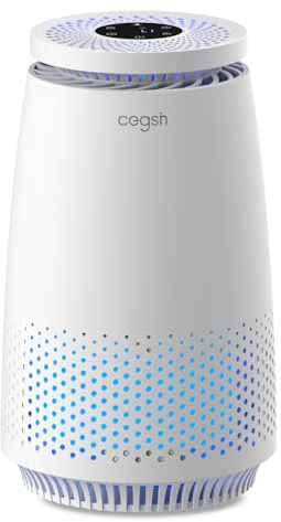Cegsin Purificador de aire para el hogar, filtro HEPA 3 en 1 para mascotas, caspa, polvo, polen, olor a humo, silencioso con modo de suspensión, temporizador de 12 horas