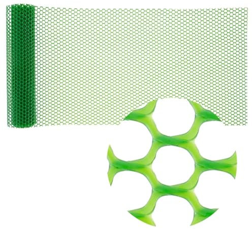 Ayztantine Drahtgitter Feinmaschig Maschendrahtzaun aus Kunststoff, 300 x 40 cm, Maschendrahtzaun, Maschendrahtrahmen, Blumennetz for Handwerk, Gartenzäune(Green)