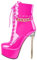 blingqueen Plateau Stiefeletten High Heels Damen Stiletto Ankle Boots Schnürstiefeletten Halbstiefel Lacklederoptik Viva Magenta 43 EU