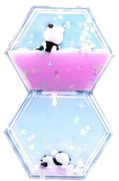 Temporizador de Arena Líquido Burbujeador, Reloj de Arena Movimiento Líquido con Pandas, Juego Sensorial Fidget Juguete para Niño, Adulto, Alivio de Estrés, Relajación (Rosa)