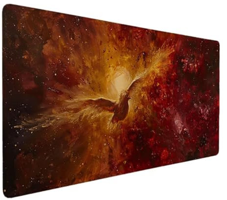 Large Mouse Mat 1200x600, Gaming Mouse Pad with Stitched Edges Desk Mat Large, Waterproof Mouse Mats with Non-Slip Rubber Base XXL Mouse Pad for Computers, PC, Office, Work, Decor (Red, Animal) V-R