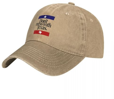KUGEUII Neutrale Outdoor Baseballkappe „Don't Mess with Texas“ im Vintage Stil Unisex Gewaschene Trucker Mütze hochwertiger Druck Outdoor Baseballkappen fürs Fitnessstudio Geschenk