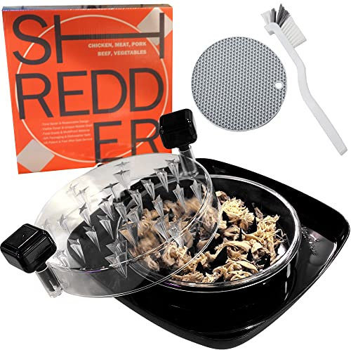 Upgrade Chicken Shredder - Meat Shredder with Detachable Plate - Visible Chicken Breast Shredder Tool Twist with Strong Grip and Sharp Spikes for Cutting Meats Vegetables Hard Cheese