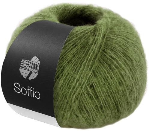 LANA GROSSA Soffio | Flauschiges Lace-Garn aus Merino- & Baumwolle mit 10% Kaschmir | Handstrickgarn aus 60% Schurwolle (Merino superfein), 30% Baumwolle (Bio) | 25g zum Stricken | 212m Garn FB 22