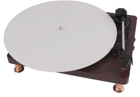 LOCADENCE Turntable Platter Mat, Noise Reduction Acrylic Turntable Mat, Shock Absorption Antistatic Non Slip Record Pad, Turntable Mat for Standard 12 Inch Record Player (Milky White)