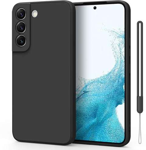 Mugust Schutzhülle für Samsung Galaxy S22 5G Hülle, Ultradünne Weiche Flüssigsilikon Hülle, Vollständige Schutzhülle für Samsung Galaxy S22 5G (Schwarz)