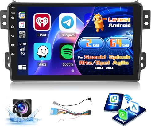 Inefala 2+64G 9'' Android 15 Radio per Suzuki Splash Ritz/Opel Agila