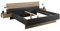 möbelando Bettanlage >Aska< Modernes Bett mit 2 Nachtkommoden, Stauraum, 180x200 cm Liegefläche, Graphit und Mauvella Eiche Dekor, Pflegeleichte Oberfläche, zerlegt geliefert, 285x95x205 (BxHxT)