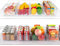 AIYULONG Fridge organisers, 4Pcs Clear fridge storage containers And 4Pcs kitchen Cabinet storage & organisation Bins with 3 Removable Dividers for Pantry,cupboard,freezer storage boxes