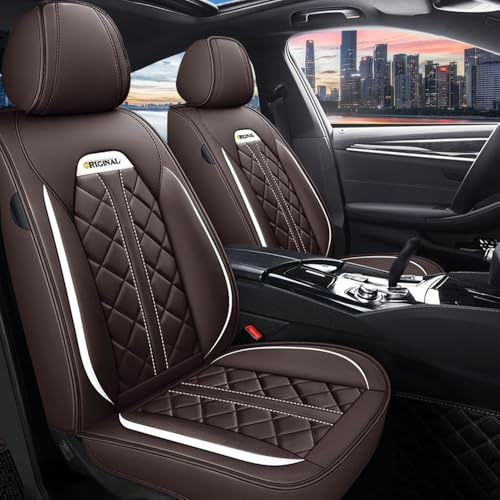 JoyRozTek Autositzbezüge Für Renault Twingo | PU Leder Komplettset Auto-Schonbezüge, Airbag-freundlich, Autositzbezug Set