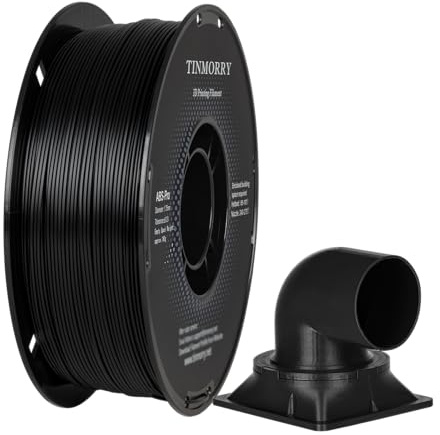 TINMORRY ABS Filament 1.75mm, ABS (Pro) 3D Drucker Filament 1KG, gute Hitzebeständigkeit, stark & haltbar, Maßgenauigkeit ±0.03mm, Schwarz