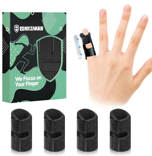 EDNYZAKRN Fingerschiene für Kleinen Finger, 4er-Pack | Fingerstütze für Schnappfinger, Arthritis, Bruch, für Zeige-, Mittel- und Ringfinger