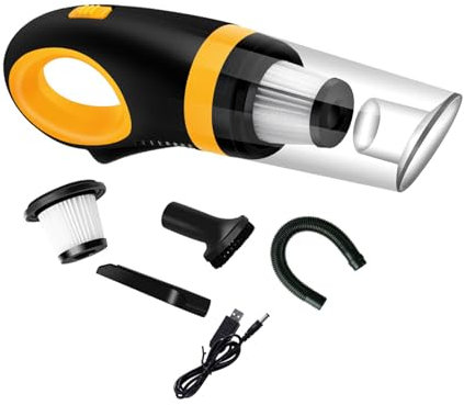 Ruarby Aspirateur à main multifonction 6000 PA alimenté par USB, outil de nettoyage rapide pour poils d'animaux, miettes, débris, voiture portable