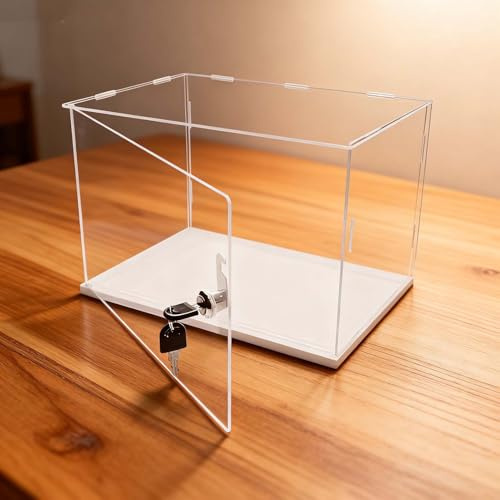 Acryl Vitrine Acryl-Vitrinen mit Abschließbaren Türen, Staubdichte Acrylbox für Sammlerstücke und Actionfiguren, Kleine Transparente Vitrinen(25x25x30cm(10x10x12in))