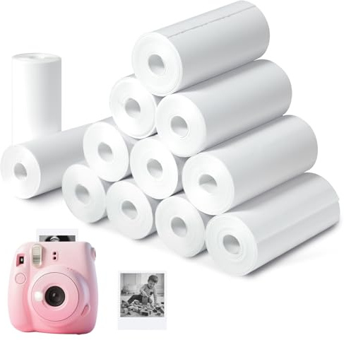 12 Rolls Kids Camera Paper Roll, 57x 25 Thermal Printer Paper Compatible with Most Kids Camera Instant Print/Mini Printer, BPA-Free