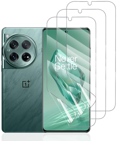 Hhfcryst Protector de Hidrogel Protector para OnePlus 12 5G, 3 Piezas TPU Protectores de Pantalla HD Transparente Suave (Vidrio no templado)