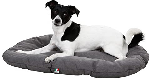 Kerbl Liegekissen Lucca (Farbe Grau, L x B x H 80 x 54 x 9 cm, Hundekissen, aus hochwertigem Canvasstoff) 80350