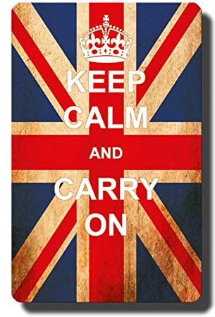 Kühlschrankmagnet Flagge UK mit Spruch Keep Calm Deko Geschenk Magnet Union Jack stark für Magnettafel Kühlschrank