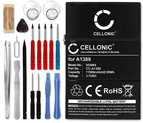 CELLONIC, Akku für Tablet kompatibel mit Apple iPad 4 Gen. (Retina) - A1458, 3 - A1416 (3.7V, 11500mAh) + Werkzeug-Set