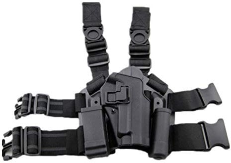 SGOYH Airsoft Taktisches rechtes Beinbein-Holster-Etui Beinpaddel Holster Magazine Torch Pouch für Sig Sauer p226 p228 p229 (Schwarz)