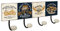 Lashuma Blechschild Metallhaken Nostalgie, 4er Wandgarderobe 40x15,5 cm, Große Deko Küchen Haken Retro Motiv Motorrad