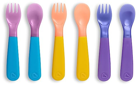 Munchkin Colorreveal Color Changing Toddler Forks & Spoons, 6 Pack