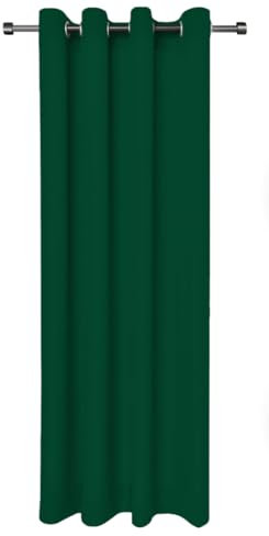 Rollmayer Vorhänge mit Ösen Kollektion Vivid (Smaragdgrün 46, 135x240 cm - BxH - 2 er Pack) Blickdicht Uni einfarbig Gardinen Schal für Schlafzimmer Schal