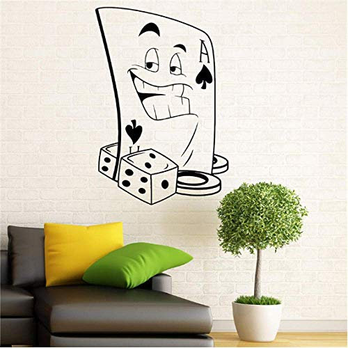 Poker Gioco D'Azzardo Casinò Decalcomania Da Muro Adesivo In Vinile Carte Da Gioco Tuta Da Interno Casa Casalinghi Art Murales Decor 58X86Cm