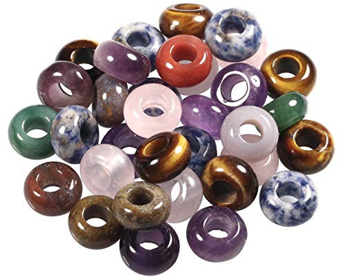Nupuyai 20 Stück Dread Perlen Zum Auffädeln Großes Loch Kugeln Spacer Zwischenperlen Schmuck DIY Basteln 6 mm