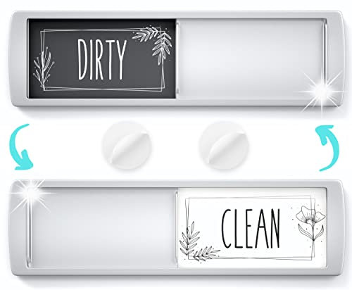 Clean Dirty Dishwasher Sign Magnet - Dishwasher In Use - Ideal Dishwasher Magnet Clean Dirty Sign for Home or Office - Nice Decor - Strong Adhesives Included for Non-Magnetic Surface