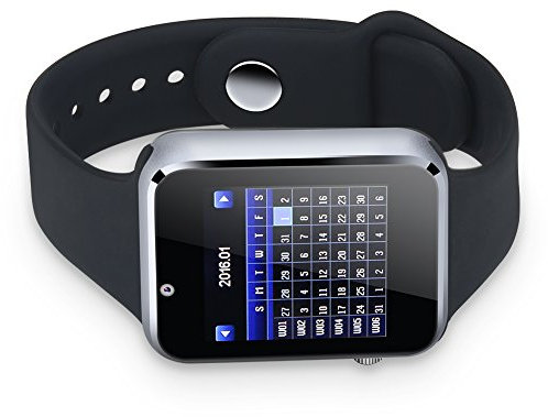 Shipenophy Black Phone Intelligent Watch, Fitness Watch Supports Micro-SIM Card Sports Million Camera for Sports for IOS