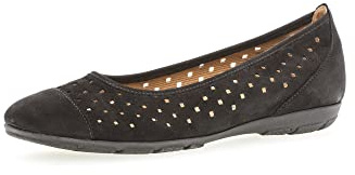 Gabor Damen Klassische Ballerinas, Frauen Flats,Ausgehschuhe,Abendschuhe,Slip-ons,Freizeitschuhe,sportlich,Women's,Lady,schwarz,43 EU / 9 UK