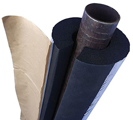 DSJGVN Gummischlauchisolierung, Frostschutzisolierschlauch, Einseitig Geschnittene Aluminiumfolie Selbstklebende Rohrisolierung, Schwarze Flexible PPR-Wasserschlauchhülle (Size : 32mm)