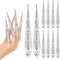 WBTY 10 Stück erschreckende Finger-Nagelspitzen-Ringe Antike Königin Kostüm Fingerspitze Kralle Nagel Ringe Nagelschutz Dekoration Zubehör Cosplay Drama Dance Show