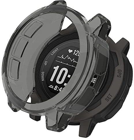KeeFos Coque Compatible avec Garmin Instinct 2S, Ultra-Clair, Anti-Rayures, Ultra Mince, Housse en TPU Protecteur Cover pour Garmin Instinct 2S (Noir)