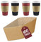 100 x 12oz /16oz Kraft Coffee Cup Sleeves Disposable Large Cardboard Jacket for Hot Drinks