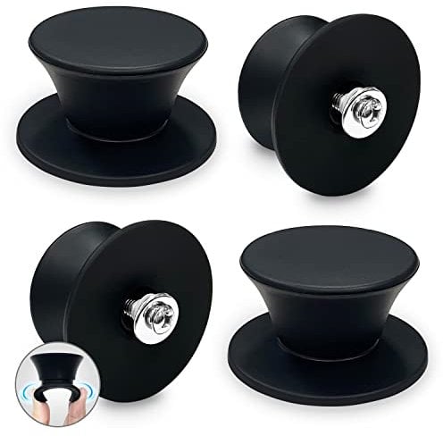 Walfos 4er Pack Universal Silikon Topfdeckel Ersatzknopf, Topfdeckelknopf,hitzebeständige Topfdeckel Haltegriffe, ideal für Slow Cooker, Pfannen und Küche Kochgeschirr Abdeckungen