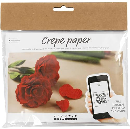 Creativ Company Mini Craft Sets Crepe Paper Flowers Roses - for Crafting Beautiful Crepe Flowers