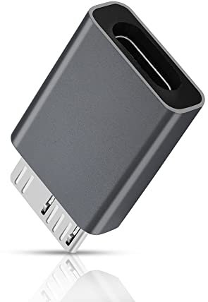 YAODHAOD Micro B USB to USB C Adapter 5 Gbps data transfer rate 5V5A Quick Charge,for Hard Drive Cable Chromebook Tablet (Gray)