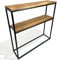 FLEXISTYLE Konsolentisch schwarz Metall Holz Eiche Industrial LOFT Design (80x80x20 Zwei Regale)