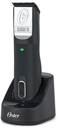 Oster Professional Cordless Classic 76 Hair Clippers for Barbers & Stylists - Classic 76 Professional Hair Clippers - Detachable Stainless Steel Blades, Adaptive Speed, 120-Minute Battery (Black)