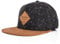 Blackskies® Port Dover Snapback Cap Unisex Premium Baseball Cappy Flach Kappe Basecap Synthetischer Wildlederschirm Schirm Mütze - Schwarz Melliert