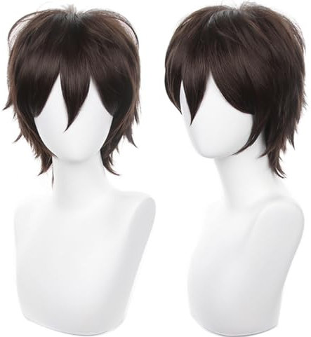 COSPLAZA Braun Cosplay Perücke Kurz Stachelig Flauschig Hitzebeständig Geschichtetes Synthetisches Haar Männer Frauen Halloween Party Perücke
