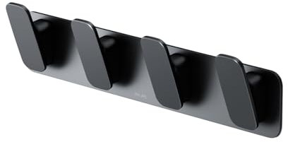 AM.PM Inspire 2.0 4er-Set Handtuchhaken - Schwarze Edelstahl Wandhaken für Bad und WC, Bohrmontage, Rostfrei, Matt-Schwarz Design (AIB35922)