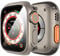 Diruite Funda Protector Pantalla para Apple Watch Series 9/8/7 45mm Apariencia Creativa,360° Protector Cristal Templado PC Dura para iWatch 45mm Case
